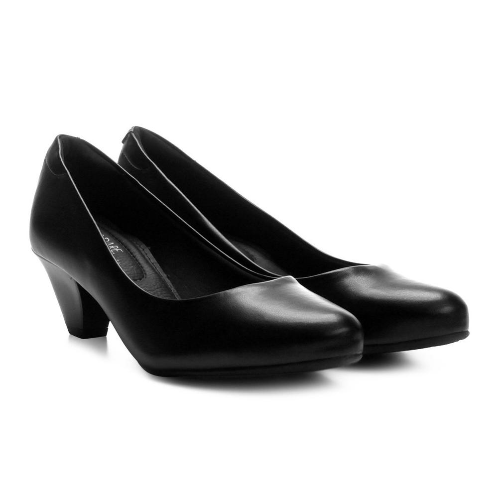 Scarpin Modare Ultraconforto Salto Médio Grosso - Preto - 2