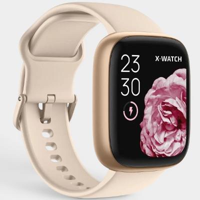 Relógio Inteligente X-Watch Prisma Smart Watch + 4 Pulseiras de Silicone Feminino - Bege