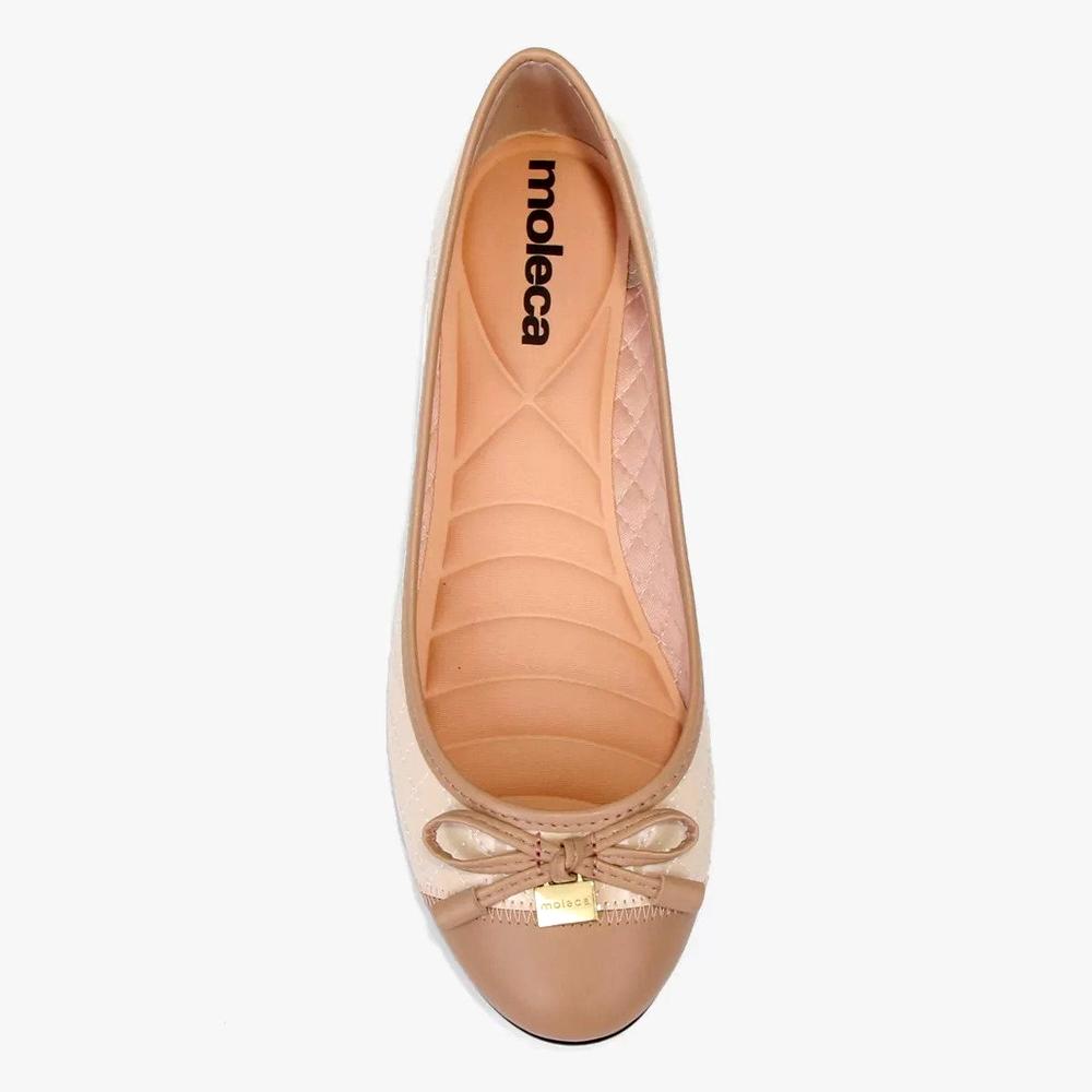 Sapatilha Moleca Laço Matelassê Feminina - Creme - 2