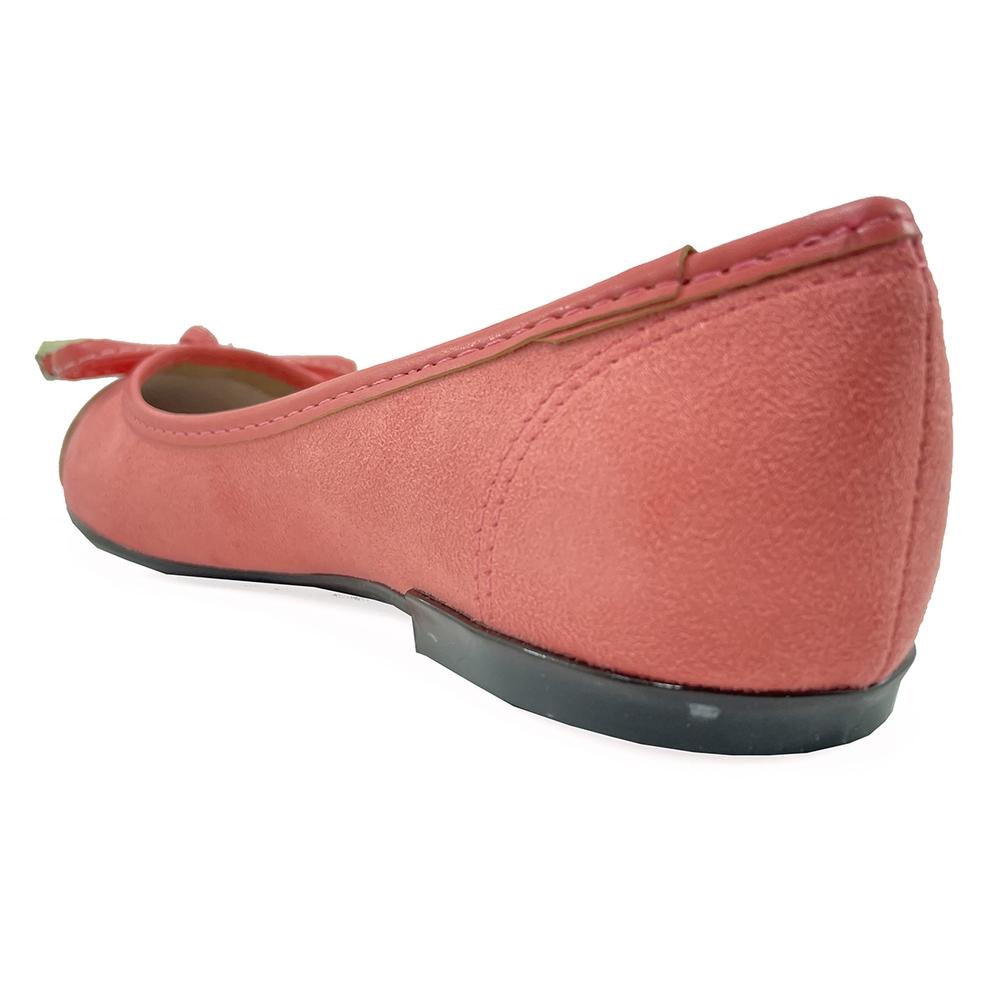 Sapatilha Moleca Laço Bico Fino Camurça - Rosa - 4