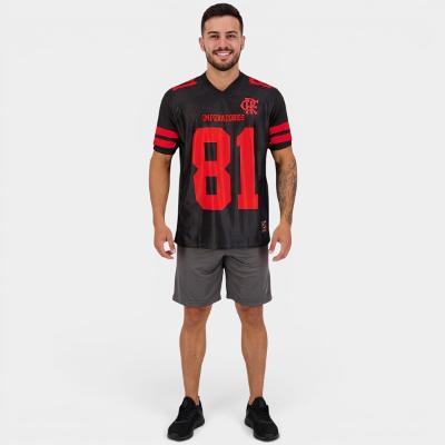 Camiseta Braziline Flamengo Imperadores Kicker Masculina - Preto e Vermelho