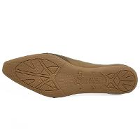 Sapatilha Couro Bottero Laço Bico Fino Microperfuros - Caramelo - 1