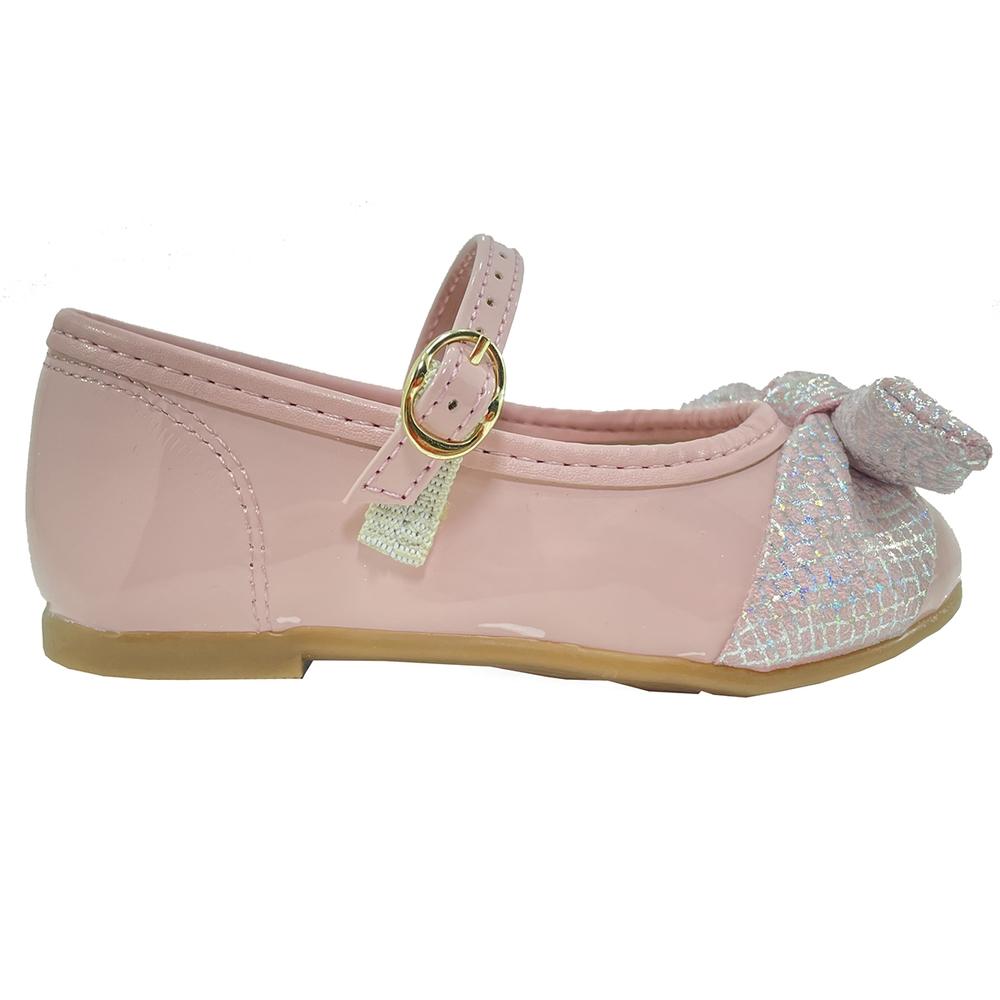 Sapatilha Boneca Molekinha Verniz Laço Holográfico - Rosa - 2