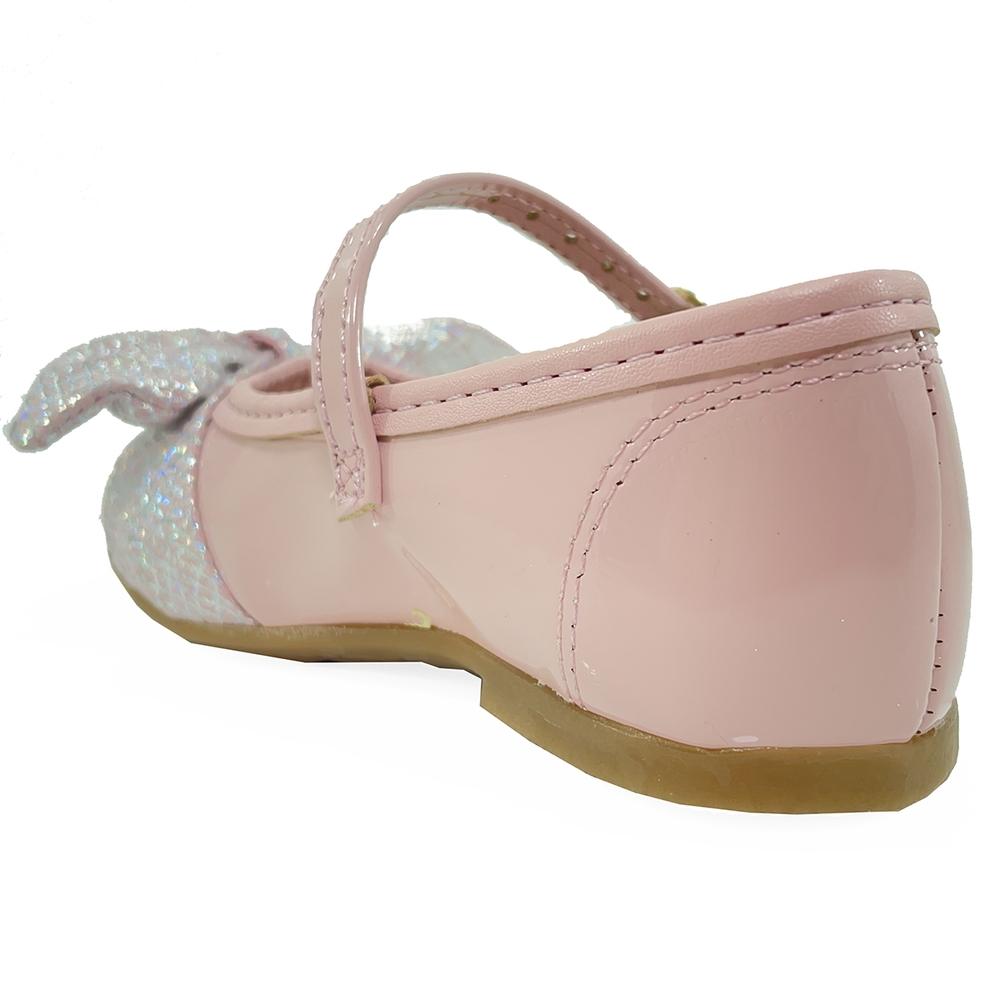 Sapatilha Boneca Molekinha Verniz Laço Holográfico - Rosa - 4