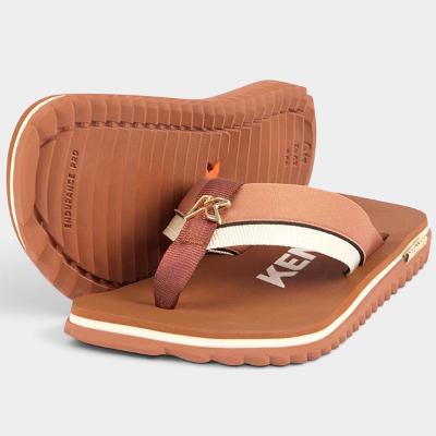 Sandália Kenner Kivah Line Colors Masculina - Marrom e Branco
