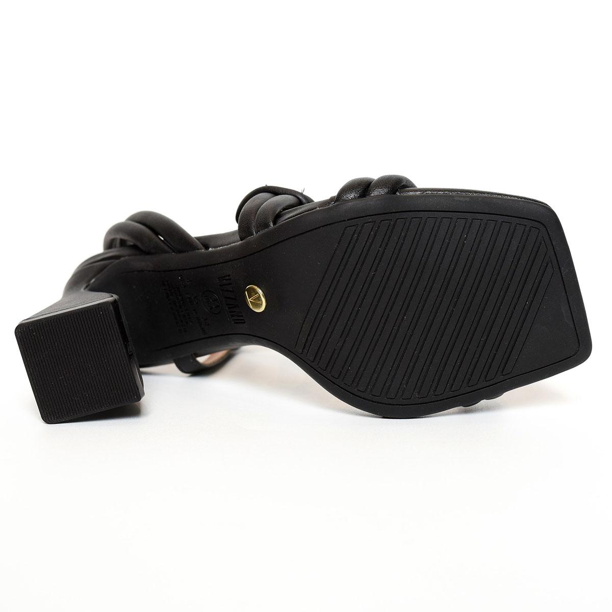 Sandália Vizzano Tiras Strass Salto Bloco - Preto - 1