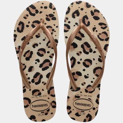 Chinelo Havaianas Slim Animals Feminino - Marrom Claro