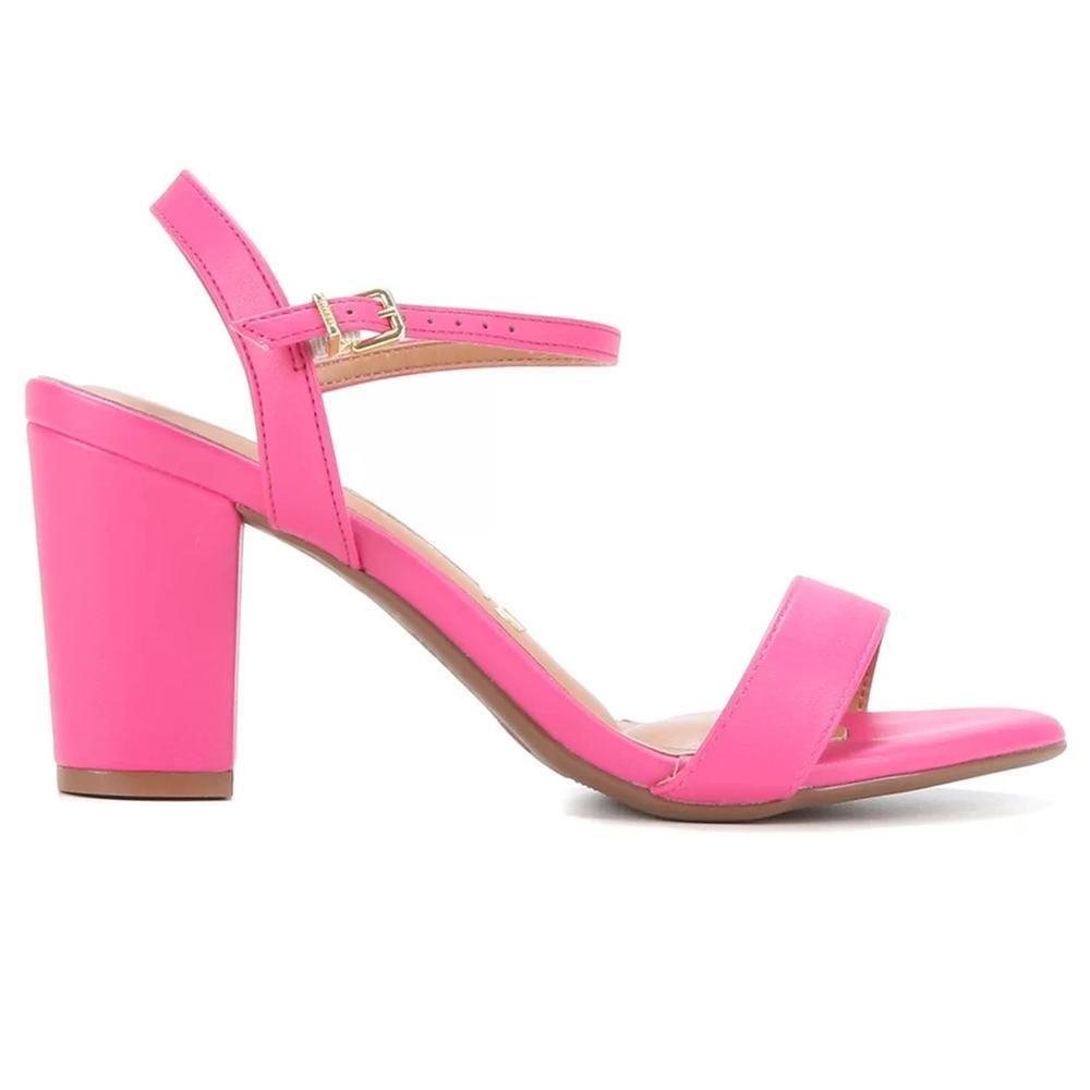 Sandália Vizzano Salto Médio Grosso Tira Feminina - Pink - 2