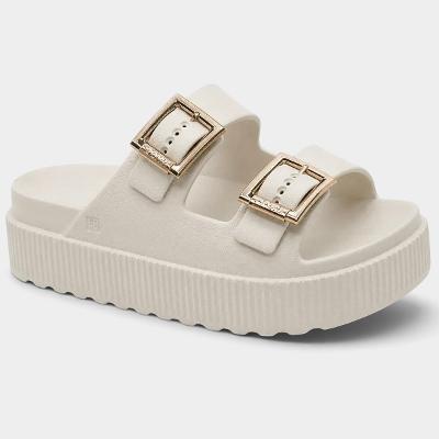 Papete Plataforma Zaxy Partner Air Fivelas Feminina - Branco