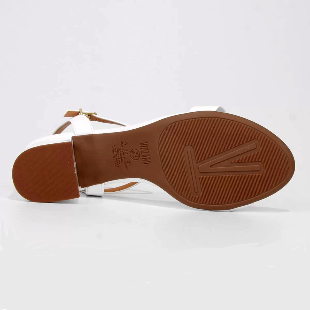 Sandália Vizzano Salto Grosso Feminina - Branco - 1