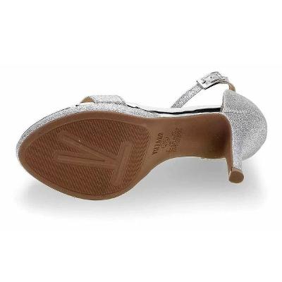 Sandália Vizzano Salto Fino Tira Brilho Feminina - Prata