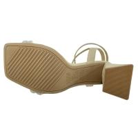 Sandália Vizzano Salto Bloco Strass Feminina - Bege - 5