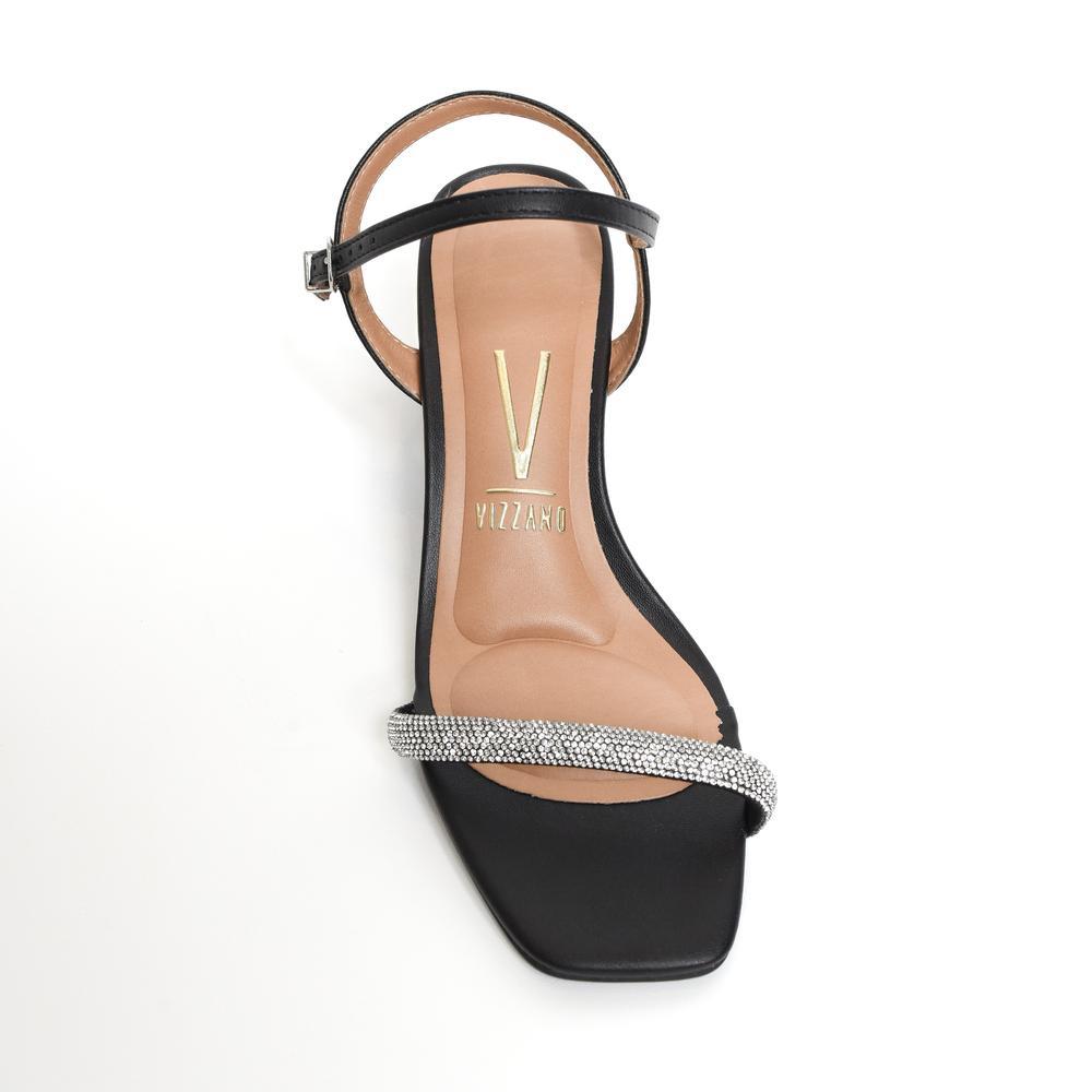Sandália Vizzano Salto Bloco Strass Feminina - Preto - 3