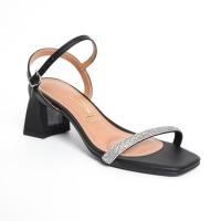 Sandália Vizzano Salto Bloco Strass Feminina - Preto - 1