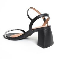 Sandália Vizzano Salto Bloco Strass Feminina - Preto