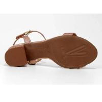 Sandália Vizzano Salto Bloco Metalizada Feminina - Rosê - 5