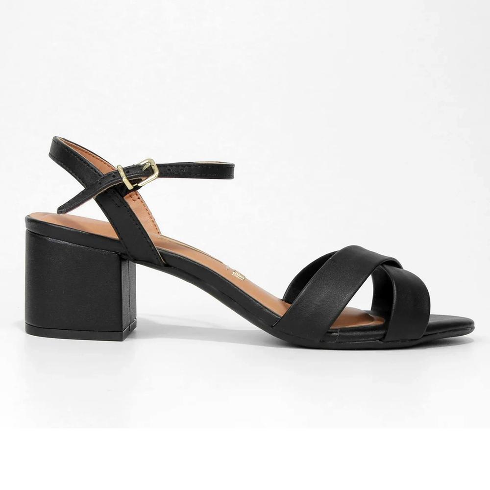 Sandália Vizzano Salto Bloco Médio Feminina - Preto - 2