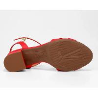 Sandália Vizzano Salto Bloco Médio Feminina - Vermelho Claro - 1