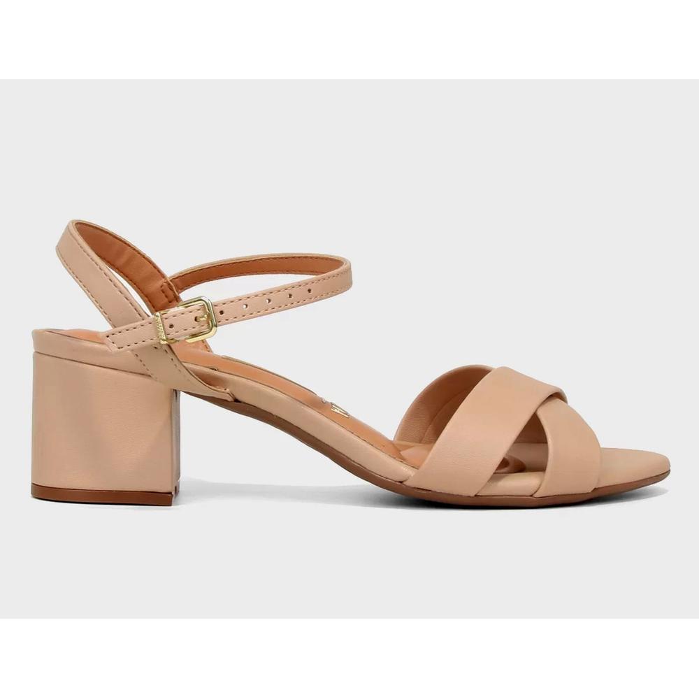 Sandália Vizzano Salto Bloco Médio Feminina - Bege - 2