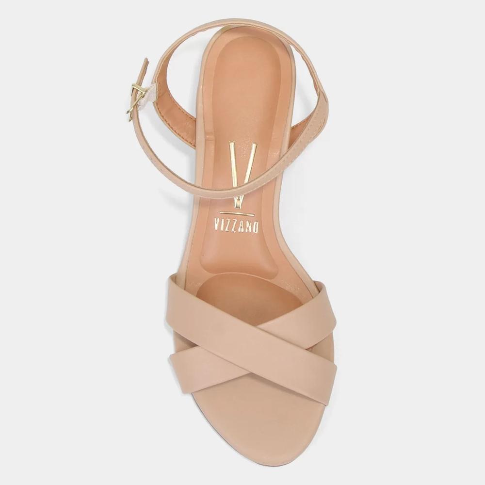 Sandália Vizzano Salto Bloco Médio Feminina - Bege - 3