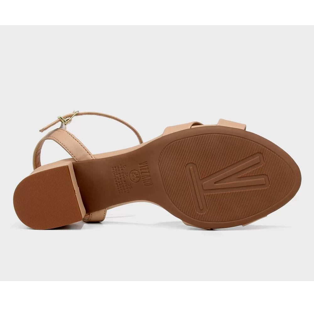 Sandália Vizzano Salto Bloco Médio Feminina - Bege - 5