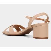 Sandália Vizzano Salto Bloco Médio Feminina - Bege