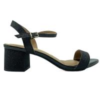 Sandália Vizzano Salto Bloco Gliter Metalizada Feminina - Preto - 2