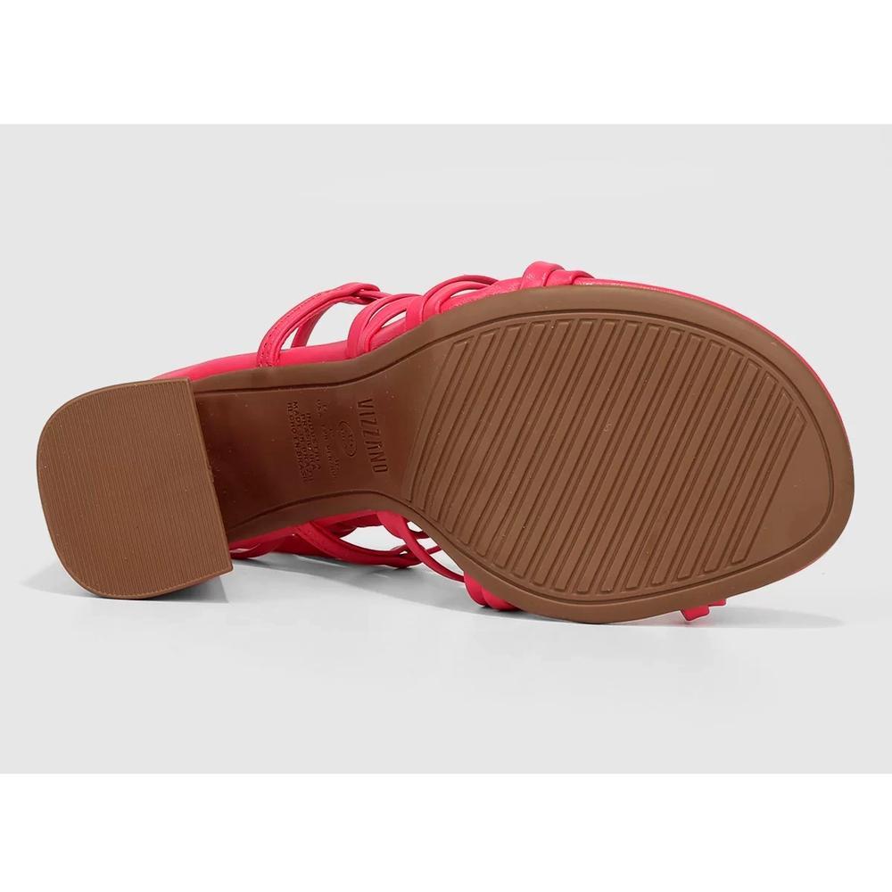 Sandália Vizzano Salto Bloco Alto Amarração Feminina - Rosa - 6