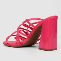 Sandália Vizzano Salto Bloco Alto Amarração Feminina - Rosa