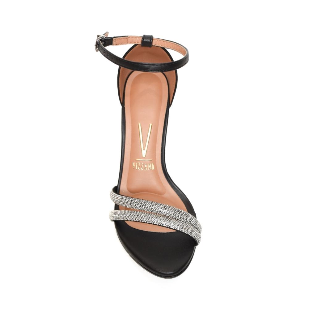 Sandália Vizzano Meia Pata Tiras Strass - Preto - 8