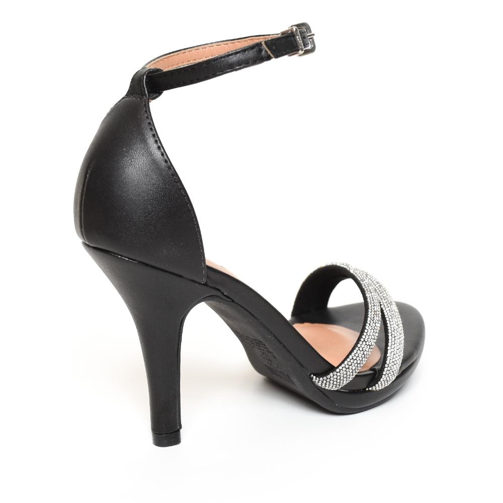Sandália Vizzano Meia Pata Tiras Strass - Preto - 9