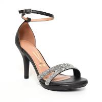 Sandália Vizzano Meia Pata Tiras Strass - Preto - 5