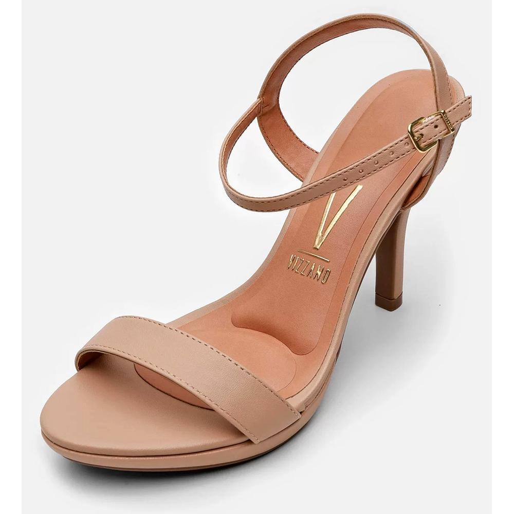 Sandália Vizzano Meia Pata Salto Alto Aberta - Bege - 1