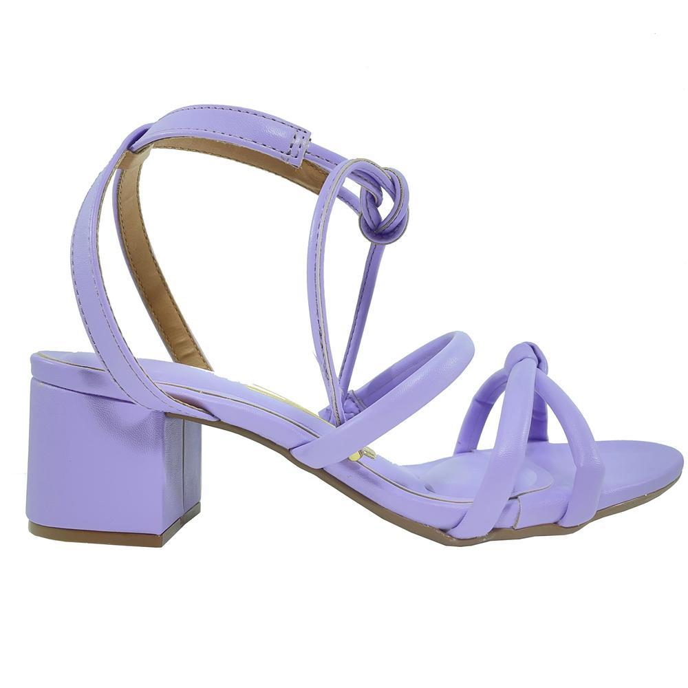 Sandália Vizzano De Amarrar Meia Cana Salto Bloco - Lilás - 2