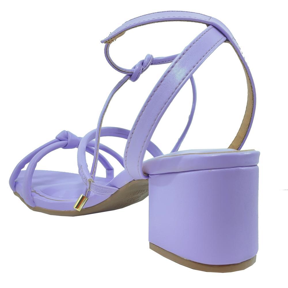 Sandália Vizzano De Amarrar Meia Cana Salto Bloco - Lilás - 4