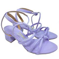 Sandália Vizzano De Amarrar Meia Cana Salto Bloco - Lilás - 1