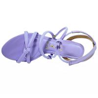 Sandália Vizzano De Amarrar Meia Cana Salto Bloco - Lilás - 3