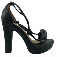 Sandália Plataforma Vizzano Trança Amarração - Preto - 2