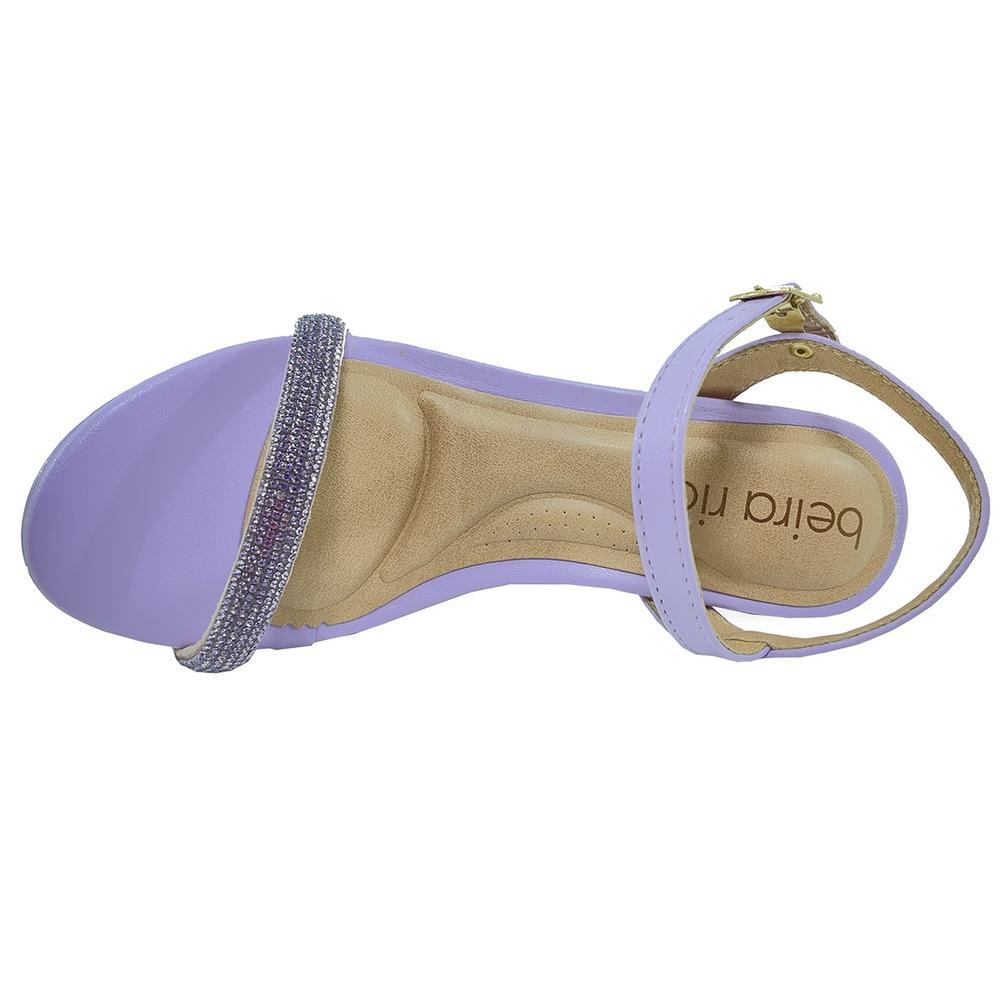 Sandália Plataforma Beira Rio XII Brilho Feminina - Lilás - 3