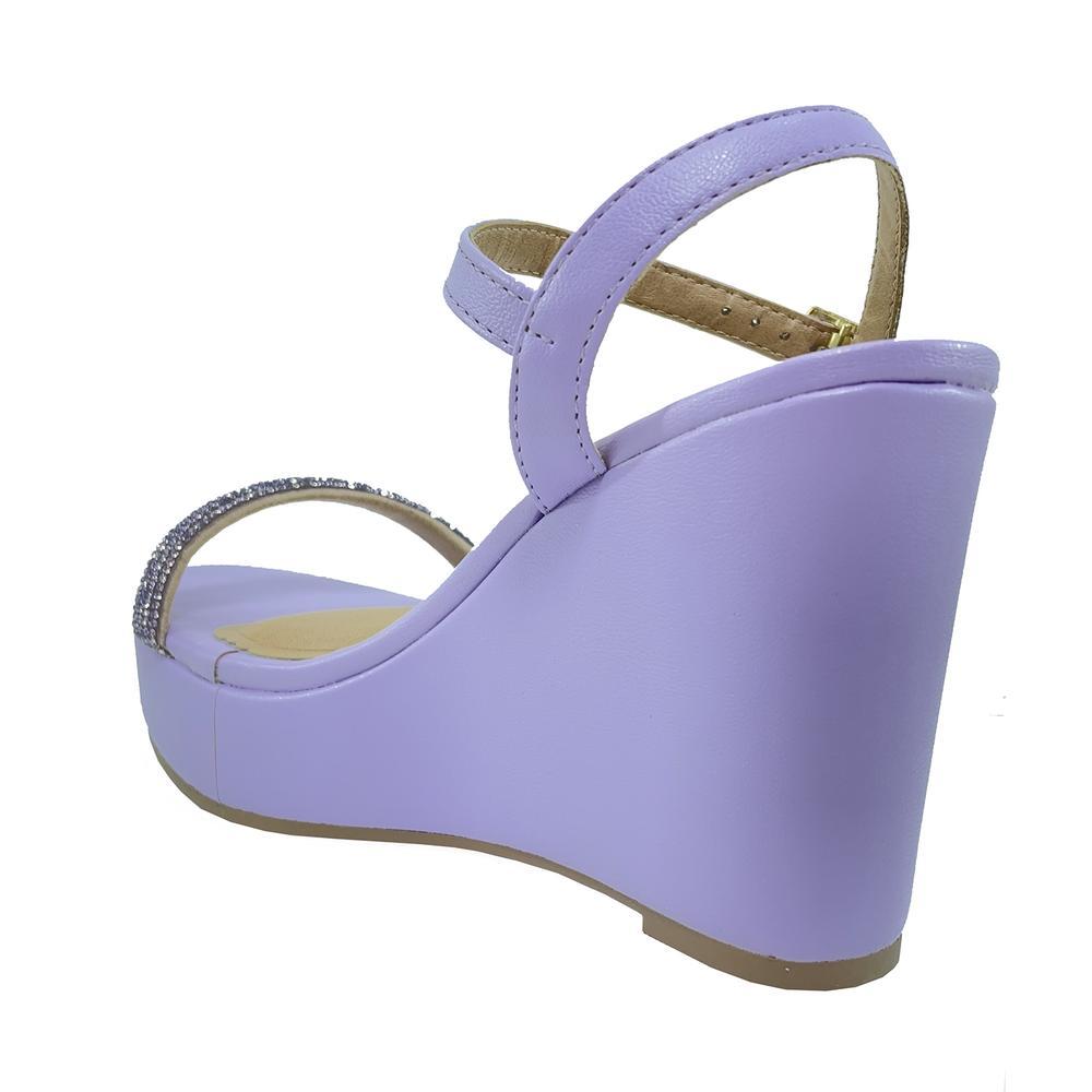 Sandália Plataforma Beira Rio XII Brilho Feminina - Lilás - 4
