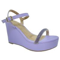 Sandália Plataforma Beira Rio XII Brilho Feminina - Lilás - 1