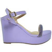 Sandália Plataforma Beira Rio XII Brilho Feminina - Lilás - 2