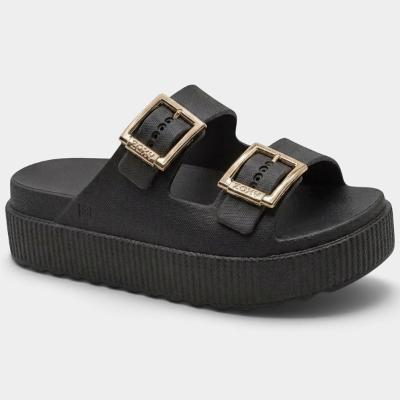 Papete Plataforma Zaxy Partner Air Fivelas Feminina - Preto