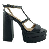 Sandália Meia Pata Vizzano Bico Quadrado Salto Bloco - Preto - 2