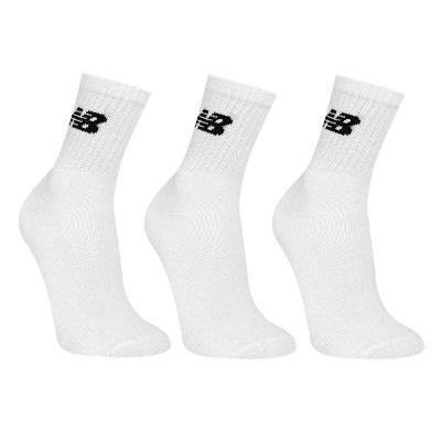 Kit Meia New Balance Logo Cano Alto C/ 3 Pares - Branco
