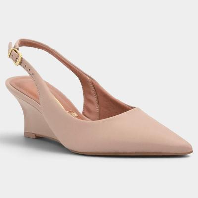 Scarpin Anabela Vizzano Salto Médio Feminino - Bege