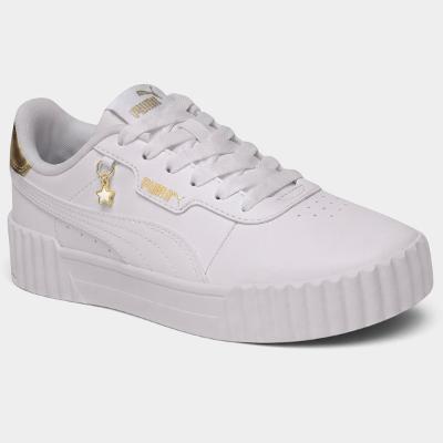 Tênis Infantil Puma Carina 3.0 Charm PS Menina - Branco e Dourado