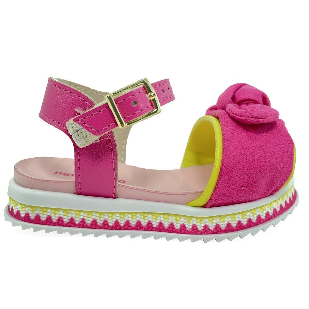 Sandália Infantil Molekinha Lacinho Camurça Bebê - Rosa - 2
