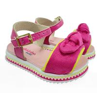 Sandália Infantil Molekinha Lacinho Camurça Bebê - Rosa - 1
