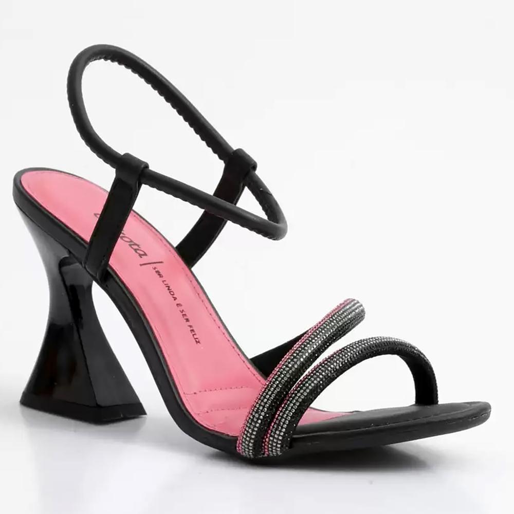 Sandália Dakota Salto Taça Strass Feminina - Preto - 1